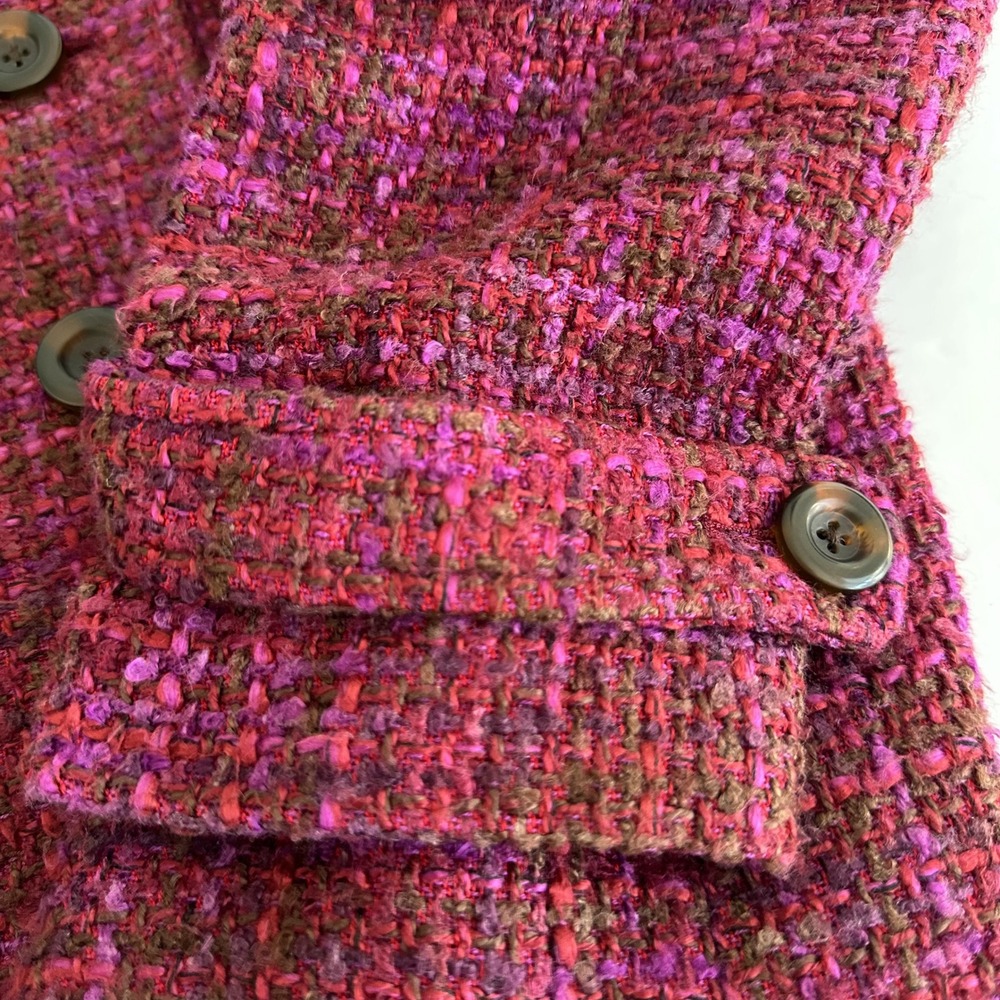 Coldwater Creek Purple Tweed Buttons‎ Jacket Blazer Womens 18 Old Money Preppy - Picture 9 of 13